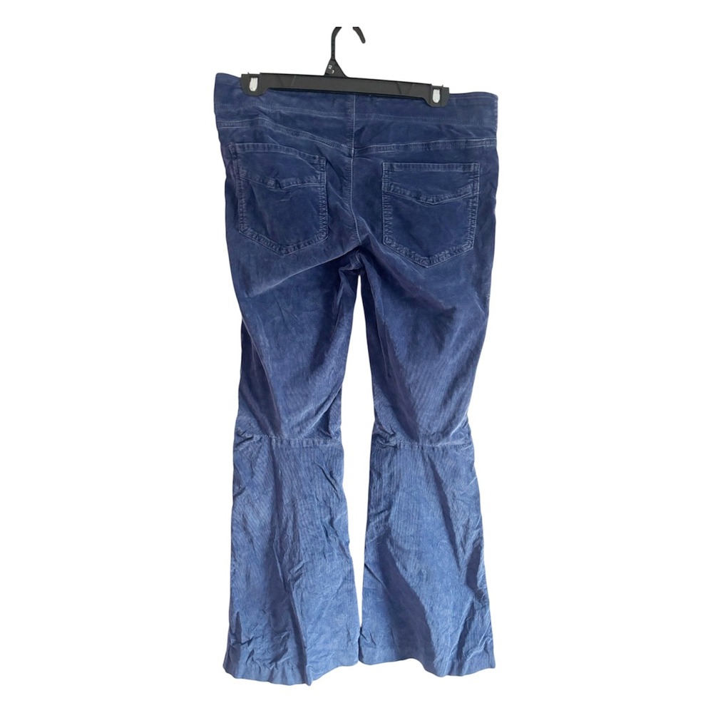 Free People We The Free Boho 70s Retro Blue Corduroy Flare Pull On Pants Size 30 - Picture 5 of 8